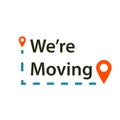 We`re moving Moving card design Royalty Free Stock Photo