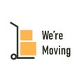 We`re moving Moving card design Royalty Free Stock Photo