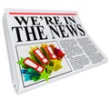 We're in the News Newspaper Headline Article Royalty Free Stock Photo