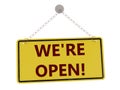 We`re open sign