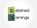 RE - Retained Earnings acronym, business concept background