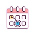 Re-schedule RGB color icon Royalty Free Stock Photo