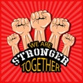 We`re strong together, lettering.