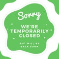 We`re Temporarily Closed Banner Design
