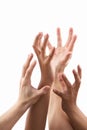 Reach out hand gesture from different skin tone Royalty Free Stock Photo