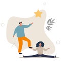 Reach for the star, teamwork or support to achieve business goal, partnership or manager mentorship to help success concept.flat Royalty Free Stock Photo