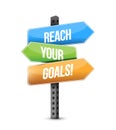 reach your goals colorful multiple destination sign Royalty Free Stock Photo