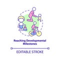 Reaching developmental milestones concept icon