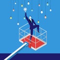 Reaching a goal in business concept vector illustration Royalty Free Stock Photo