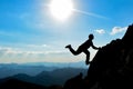 rock climbing, adventure and new places in the mountains Royalty Free Stock Photo