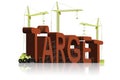 Reaching goal succeed achieve target icon 3D text