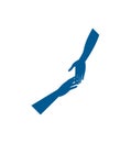 Reaching hands help symbol icon isolated