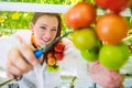 Employer in tomato greenhouse Royalty Free Stock Photo
