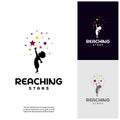 Reaching Stars Logo Design Template. Dream star logo. Emblem, Colorful, Creative Symbol, Icon Royalty Free Stock Photo