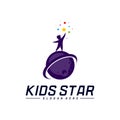 Reaching Stars Logo Design Template. Dream star logo. Kids Star Concept, Colorful, Creative Symbol