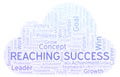 Reaching Success word cloud.