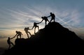 Reaching the Summit - Team Work - Group Effort - Success Royalty Free Stock Photo