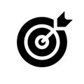 Reaching target black glyph ui icon Royalty Free Stock Photo