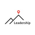 Reaching the top like leadership logo