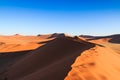 Reaching top red sanddune Sossusvlei Royalty Free Stock Photo