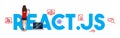 React.js coding computer Language, Javascript, Internet components vector illustration. Royalty Free Stock Photo