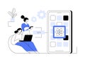 React native mobile app abstract concept vector illustration. Royalty Free Stock Photo