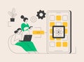 React native mobile app abstract concept vector illustration. Royalty Free Stock Photo