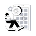 React native mobile app abstract concept vector illustration. Royalty Free Stock Photo