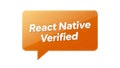 React native verified badge - digital development and certification icon Royalty Free Stock Photo