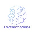 Reacting to sounds blue gradient concept icon Royalty Free Stock Photo