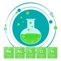 Chemical reaction periodic table elements graphic illustration vector Royalty Free Stock Photo