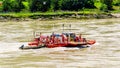 Reaction Ferry crossing the fast flowing Fraser River in British Columbia