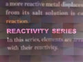 reactivity series science related terminology displayed on abstract background