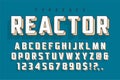 Reactor retro display font popart design, alphabet, letters Royalty Free Stock Photo