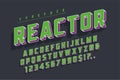 Reactor retro display font popart design, alphabet, letters Royalty Free Stock Photo