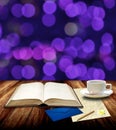 Read book and drink hot coffee for write letter