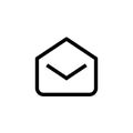 Read email icon design. opened mail envelope symbol. simple clean line art professional business management concept vector Royalty Free Stock Photo