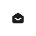 Read email icon design. opened mail envelope symbol. simple clean professional business management concept vector illustration Royalty Free Stock Photo
