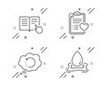 Read instruction, Recovery data and Patient history icons set. Water splash sign. Vector Royalty Free Stock Photo