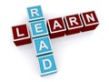 Read and learn spelled in blocks Royalty Free Stock Photo