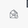 Read mail envelope, linear style sign for mobile concept and web design