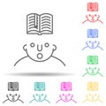 read on mind multi color style icon. Simple thin line, outline vector of what is in your mind icons for ui and ux, website or Royalty Free Stock Photo