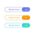 Read More colorful button set on white background. Flat line gradient button collection. Vector web element Royalty Free Stock Photo