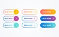 Read More colorful button set on white background. Flat line gradient button collection. Vector web element