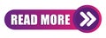 Read more text. Next arrow symbol. Purple gradient button. Vector website banner. Royalty Free Stock Photo