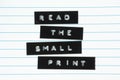 Read The Small Print Royalty Free Stock Photo