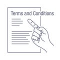 Read the Terms and Conditions icon in thin line