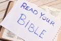 Read your Bible. Christian biblical concept. Royalty Free Stock Photo