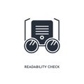 Readability check icon. simple element illustration. isolated trendy filled readability check icon on white background. can be