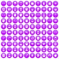 100 reader icons set purple